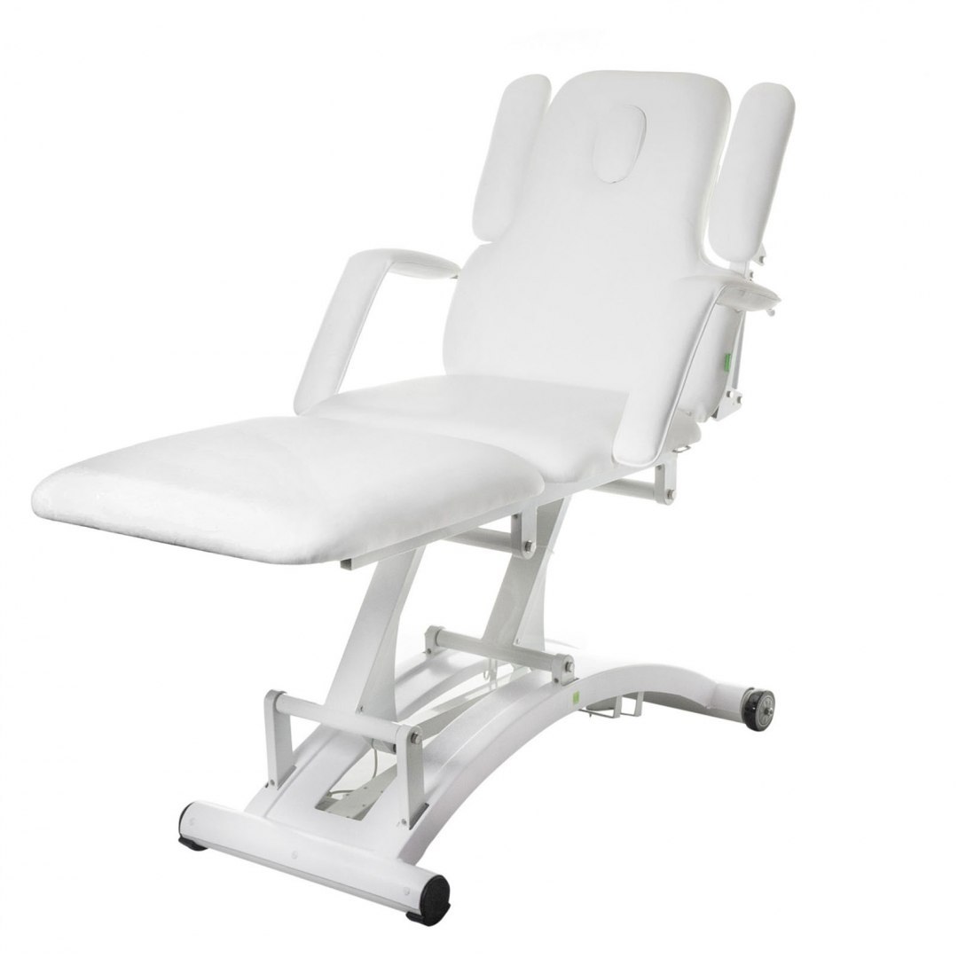 Łóżko stół rehabilitacyjny do masażu sterowany pilotem DIVINE Białe Physa