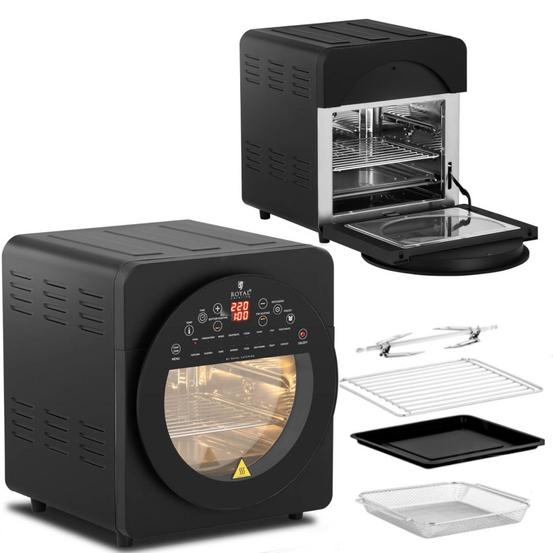 Piekarnik piecyk wielofunkcyjny z rożnem 12 programów 1.7kW 14.5L Royal Catering Piekarnik piecyk wielofunkcyjny z rożnem 12 programów 1.7kW 14.5L Royal Catering