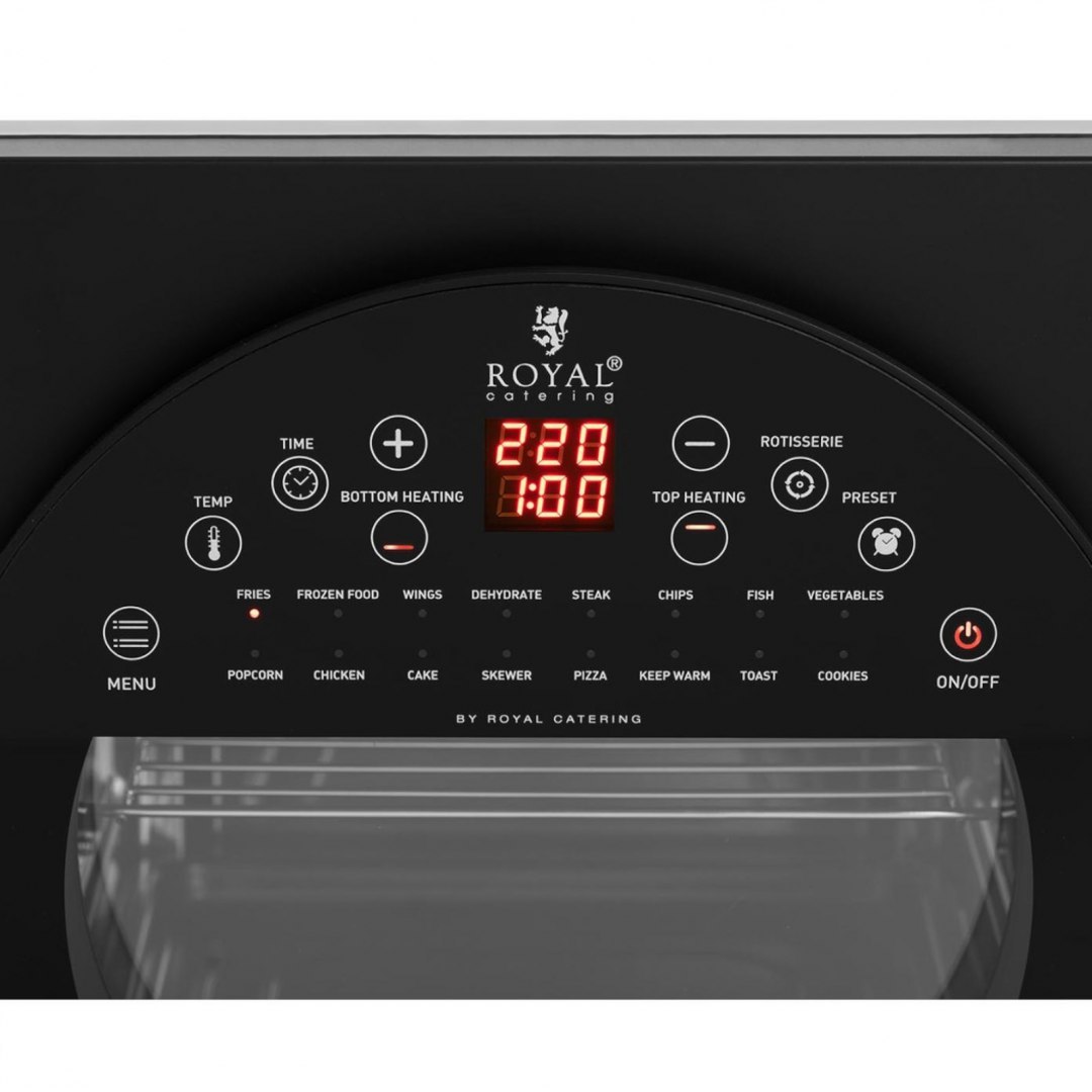 Piekarnik piecyk wielofunkcyjny z rożnem 12 programów 1.7kW 14.5L Royal Catering Piekarnik piecyk wielofunkcyjny z rożnem 12 programów 1.7kW 14.5L Royal Catering