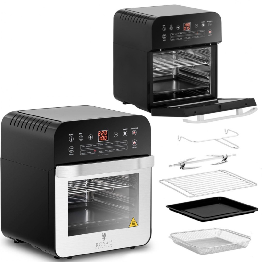 Piekarnik piecyk wielofunkcyjny z rożnem 13 programów 1.6kW 12L Royal Catering Piekarnik piecyk wielofunkcyjny z rożnem 13 programów 1.6kW 12L Royal Catering