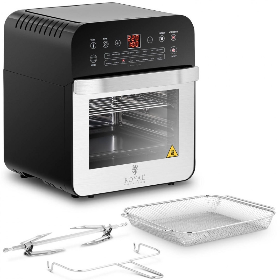 Piekarnik piecyk wielofunkcyjny z rożnem 13 programów 1.6kW 12L Royal Catering Piekarnik piecyk wielofunkcyjny z rożnem 13 programów 1.6kW 12L Royal Catering