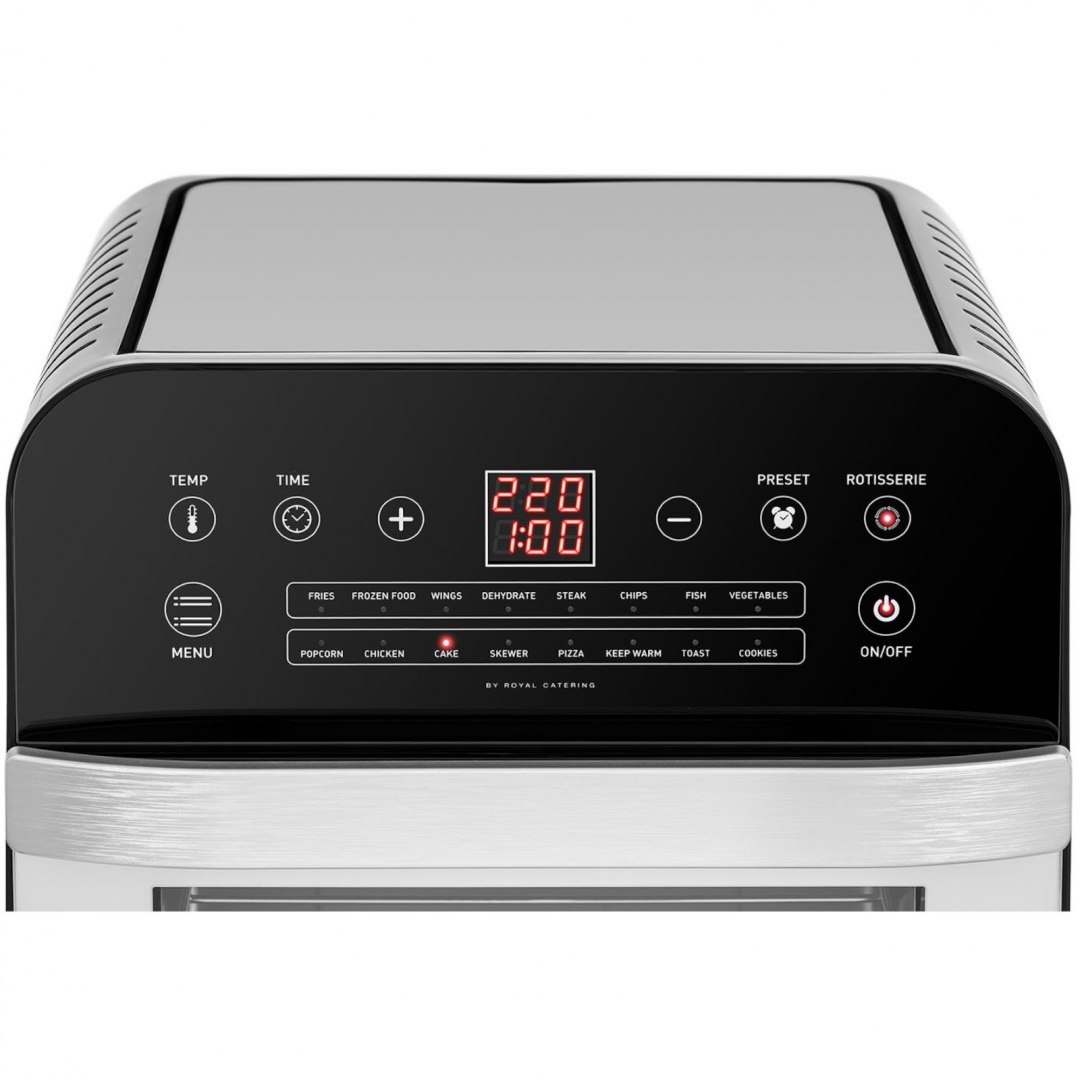 Piekarnik piecyk wielofunkcyjny z rożnem 13 programów 1.6kW 12L Royal Catering Piekarnik piecyk wielofunkcyjny z rożnem 13 programów 1.6kW 12L Royal Catering