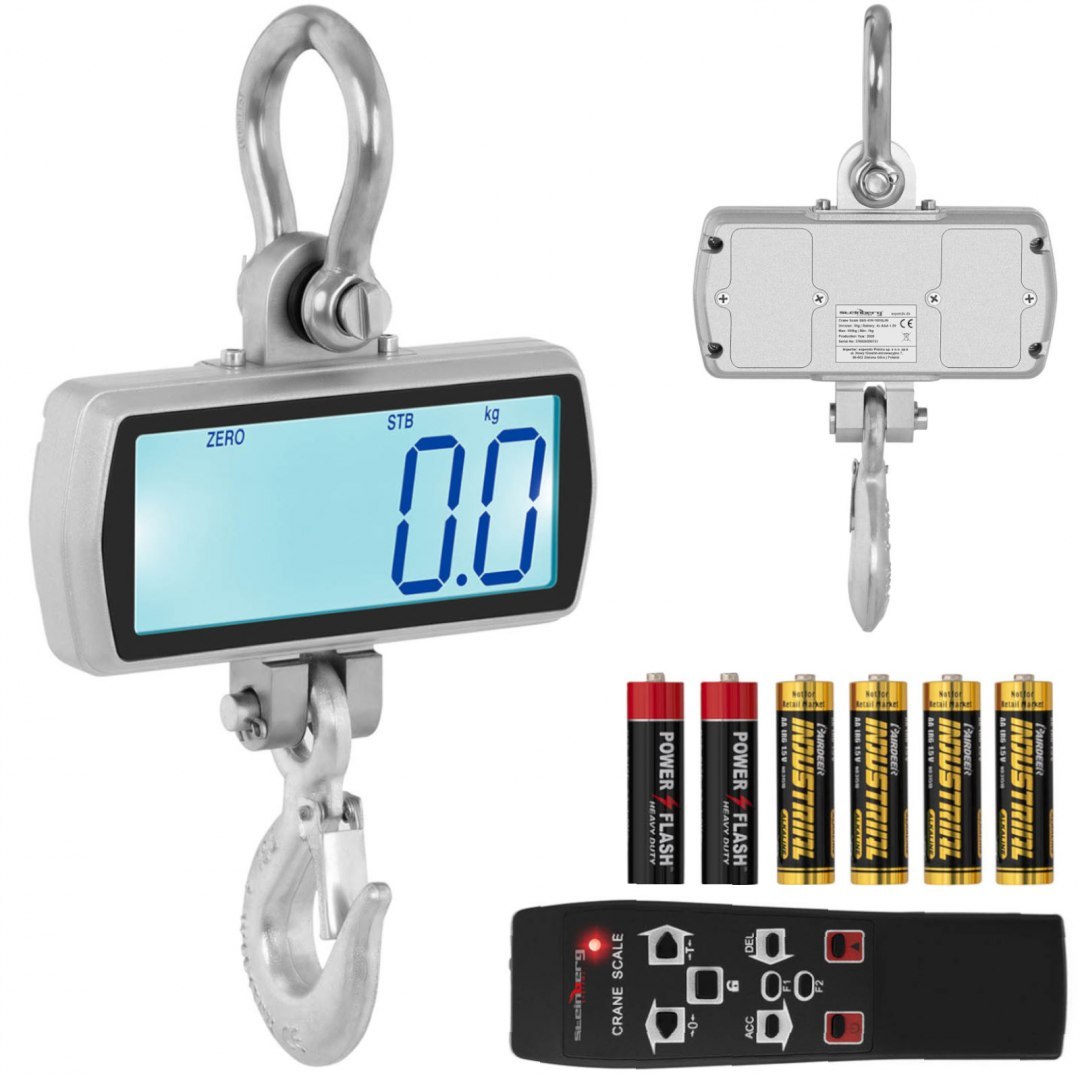 Waga hakowa wisząca magazynowa z pilotem duży wyświetlacz LCD 100 / 0.05 kg Steinberg Systems Waga hakowa wisząca magazynowa z pilotem duży wyświetlacz LCD 100 / 0.05 kg Steinberg Systems