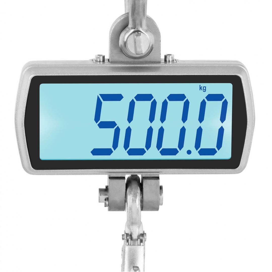 Waga hakowa wisząca magazynowa z pilotem duży wyświetlacz LCD 500 / 0.1 kg Steinberg Systems Waga hakowa wisząca magazynowa z pilotem duży wyświetlacz LCD 500 / 0.1 kg Steinberg Systems