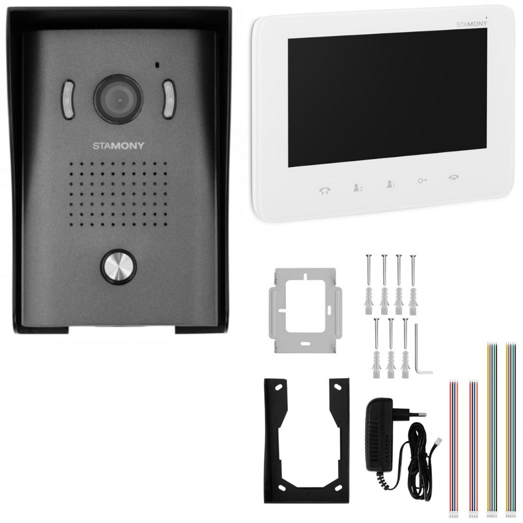 Wideomofon domofon LCD 7'' do domu jednorodzinnego 50 m Stamony Wideomofon domofon LCD 7'' do domu jednorodzinnego 50 m Stamony