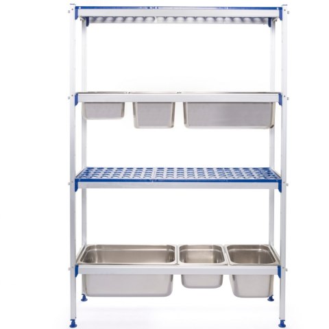 Regał magazynowy gastronomiczny do kuchni aluminiowy na pojemniki GN1/1 szer. 112cm Hendi Regał magazynowy gastronomiczny do kuchni aluminiowy na pojemniki GN1/1 szer. 112cm Hendi