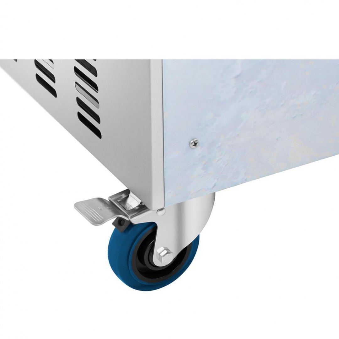 Maszyna płyta mrożąca do lodów tajskich na kółkach śr. 50 cm 230 V 1150 W 6x GN Royal Catering Maszyna płyta mrożąca do lodów tajskich na kółkach śr. 50 cm 230 V 1150 W 6x GN Royal Catering