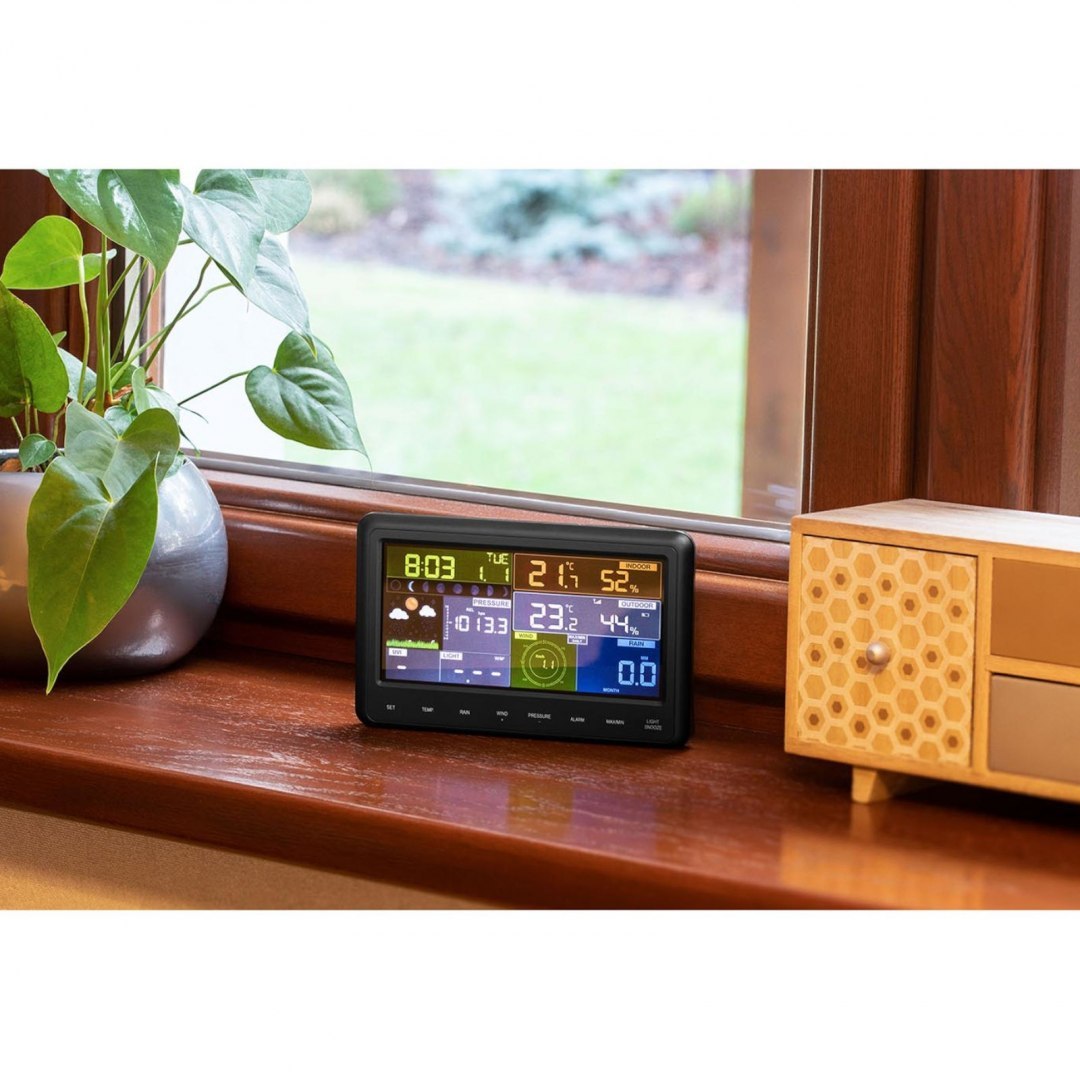 Bezprzewodowa stacja meteorologiczna pogodowa solarna LCD WiFi 100m Steinberg Systems Bezprzewodowa stacja meteorologiczna pogodowa solarna LCD WiFi 100m Steinberg Systems