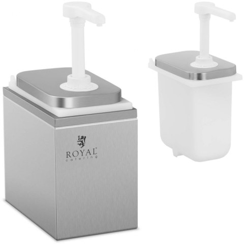 Dyspenser dozownik do sosów z pompką ze stali nierdzewnej 2 l Royal Catering Dyspenser dozownik do sosów z pompką ze stali nierdzewnej 2 l Royal Catering