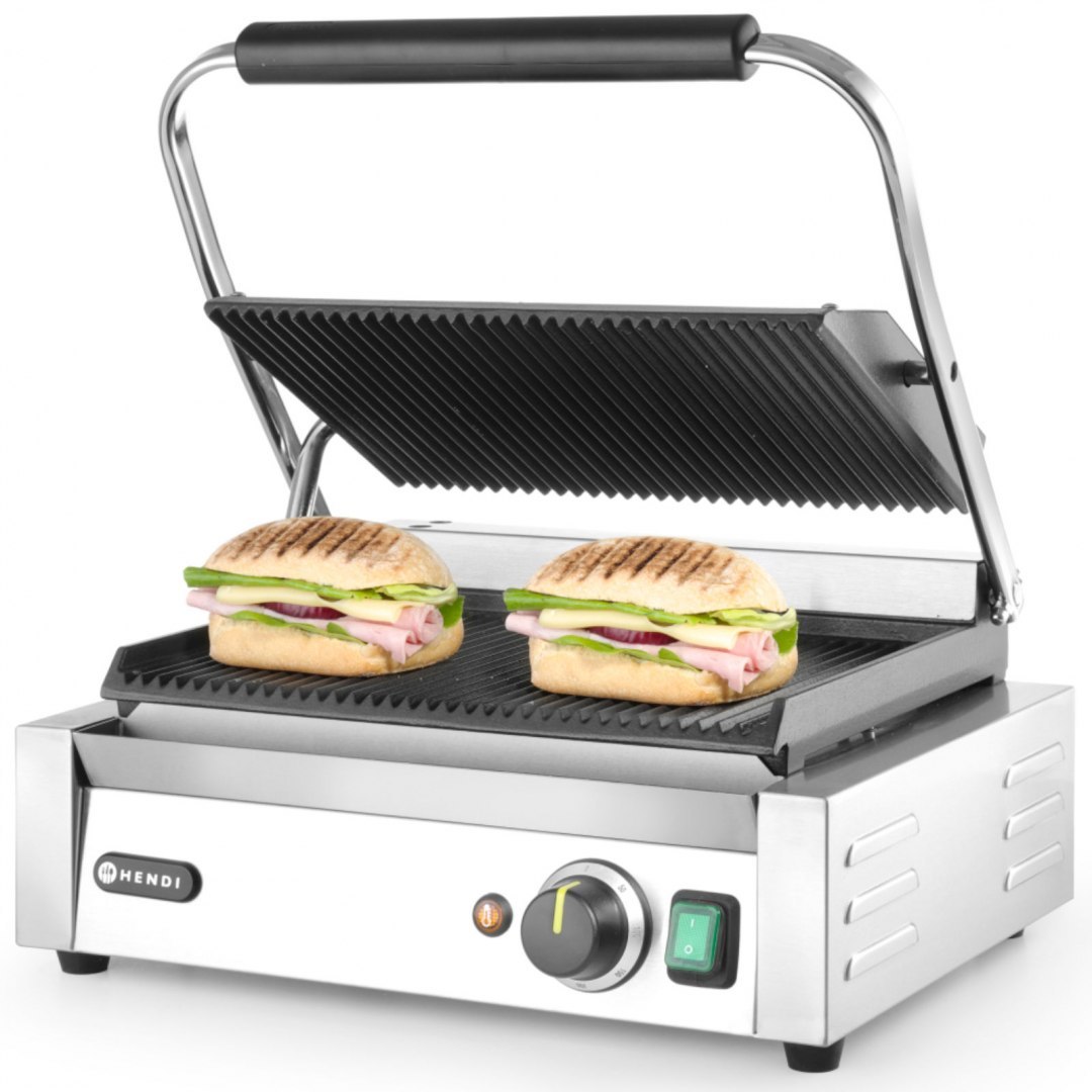 Kontakt grill kontaktowy PANINI ryflowany 2200W - Hendi 263655 Hendi Kontakt grill kontaktowy PANINI ryflowany 2200W - Hendi 263655 Hendi