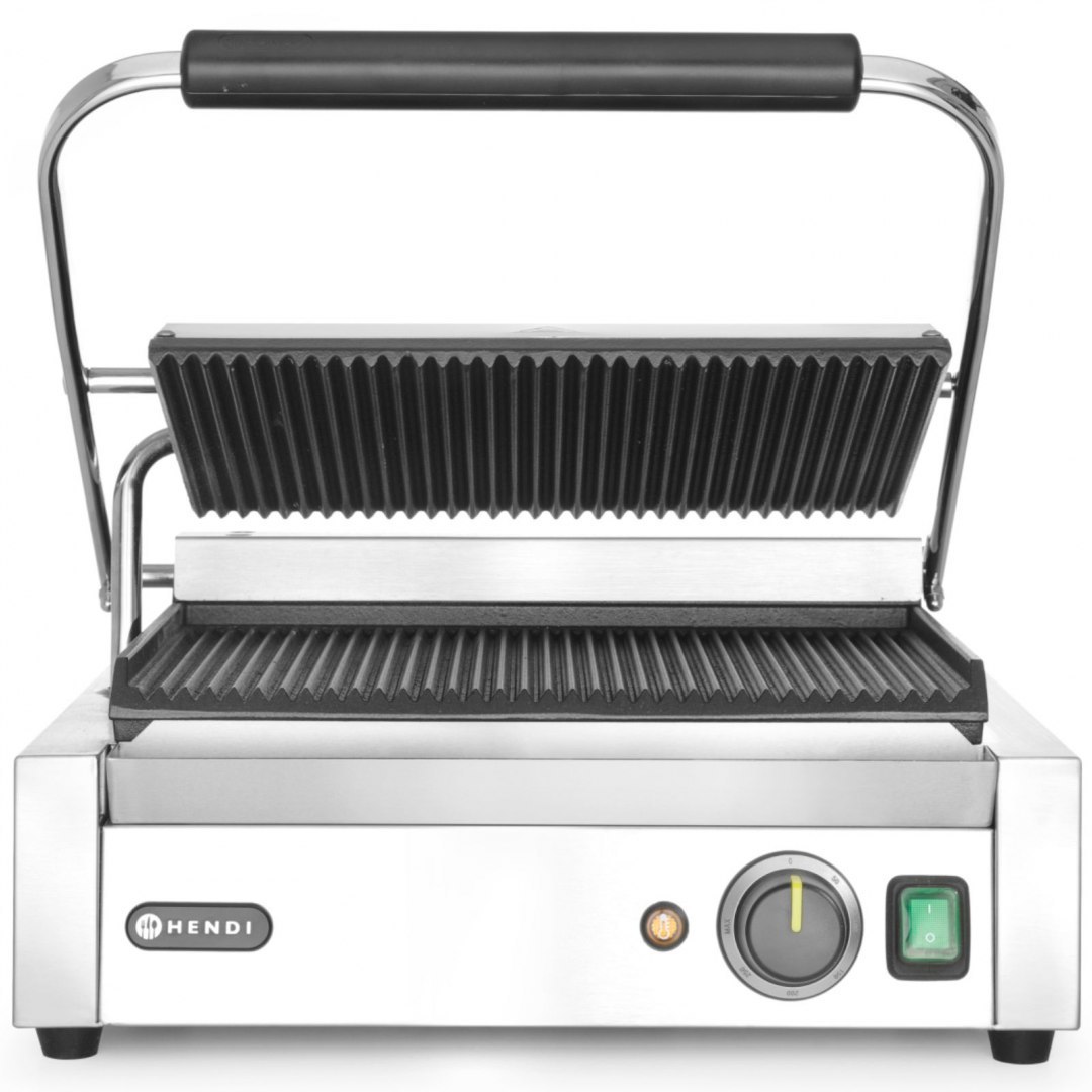 Kontakt grill kontaktowy PANINI ryflowany 2200W - Hendi 263655 Hendi Kontakt grill kontaktowy PANINI ryflowany 2200W - Hendi 263655 Hendi