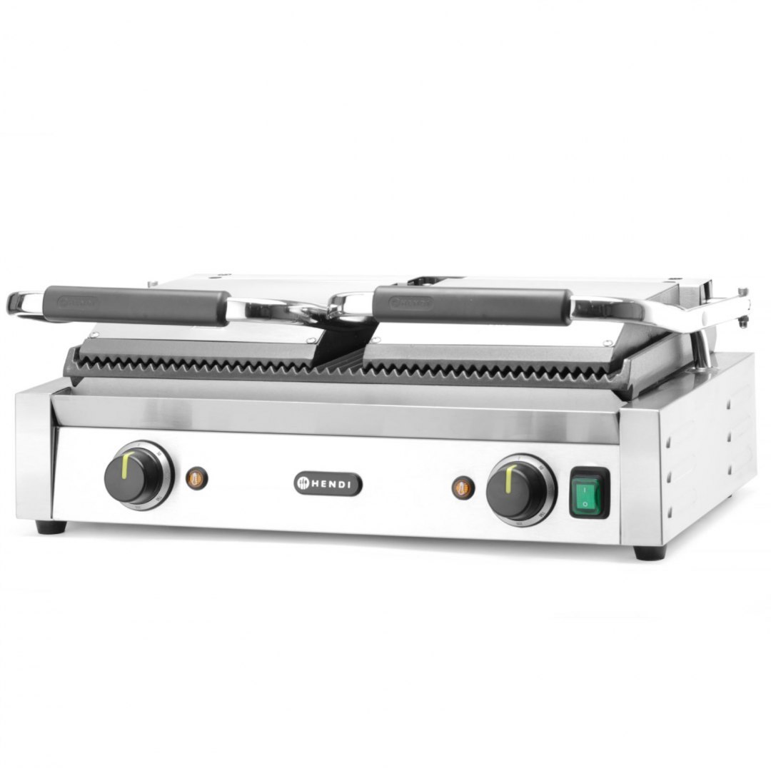 Kontakt grill kontaktowy ryflowany podwójny 3600W - Hendi 263709 Hendi Kontakt grill kontaktowy ryflowany podwójny 3600W - Hendi 263709 Hendi