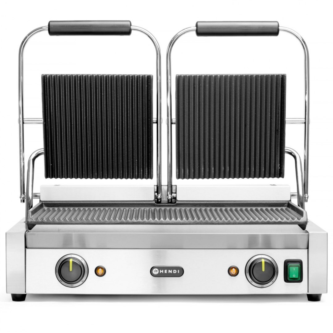 Kontakt grill kontaktowy ryflowany podwójny 3600W - Hendi 263709 Hendi Kontakt grill kontaktowy ryflowany podwójny 3600W - Hendi 263709 Hendi