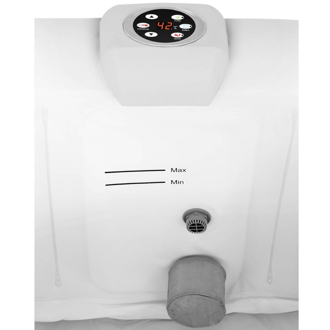 Jacuzzi ogrodowe dmuchane z masażem 4 osobowe 42C 600 l czarno-białe UNIPRODO Jacuzzi ogrodowe dmuchane z masażem 4 osobowe 42C 600 l czarno-białe UNIPRODO