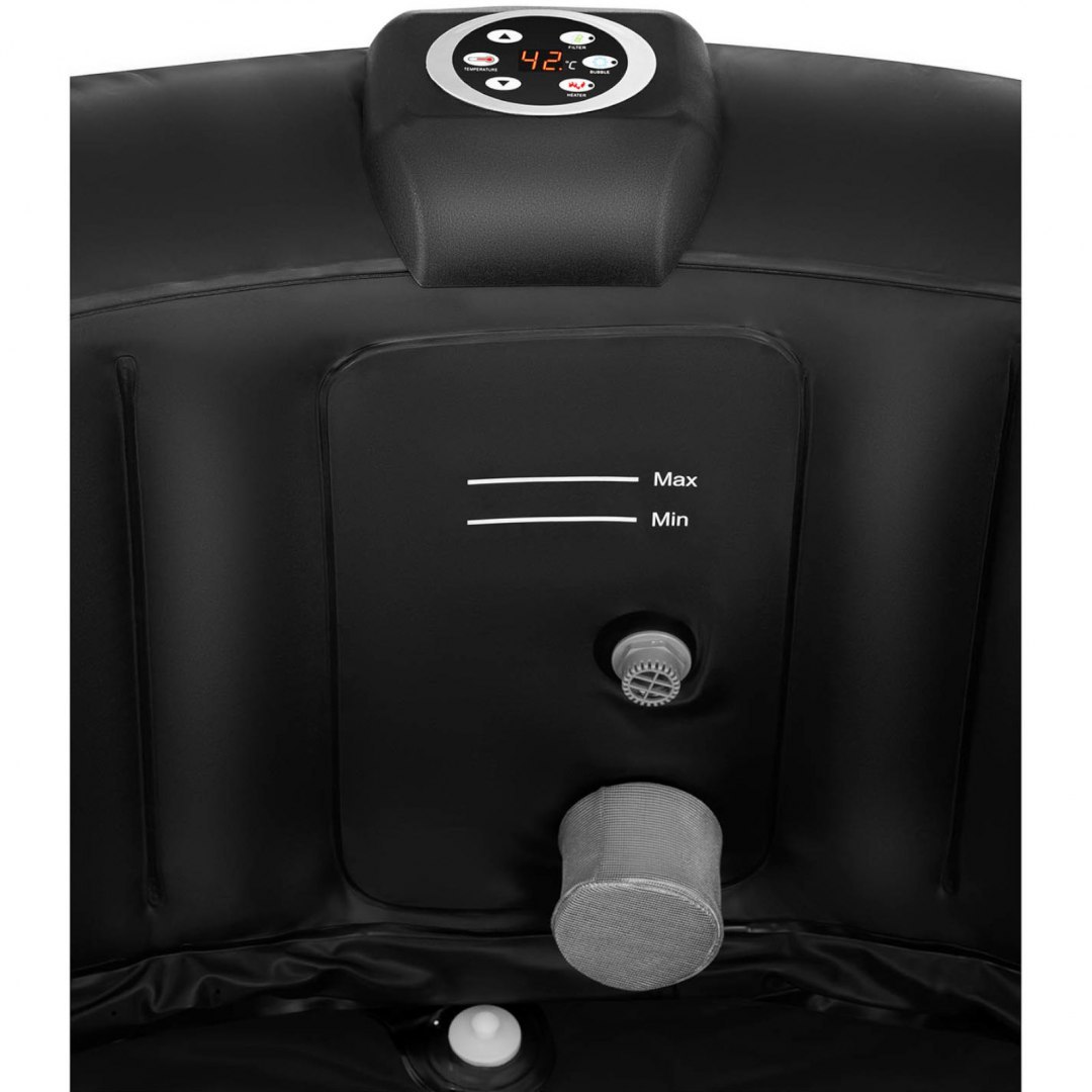 Jacuzzi ogrodowe dmuchane z masażem 6 osobowe 42C 1000 l czarne UNIPRODO Jacuzzi ogrodowe dmuchane z masażem 6 osobowe 42C 1000 l czarne UNIPRODO