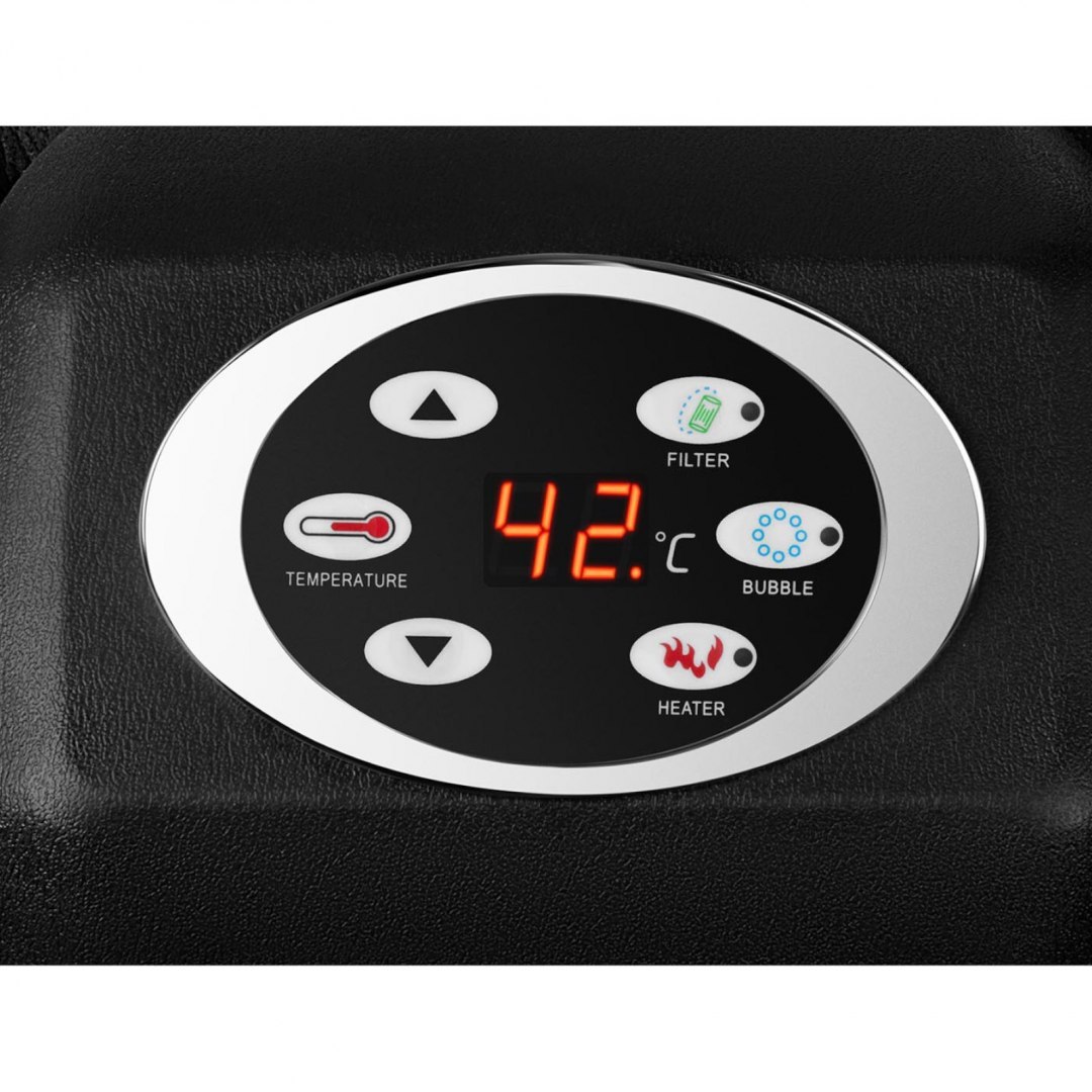 Jacuzzi ogrodowe dmuchane z masażem 6 osobowe 42C 1000 l czarne UNIPRODO Jacuzzi ogrodowe dmuchane z masażem 6 osobowe 42C 1000 l czarne UNIPRODO