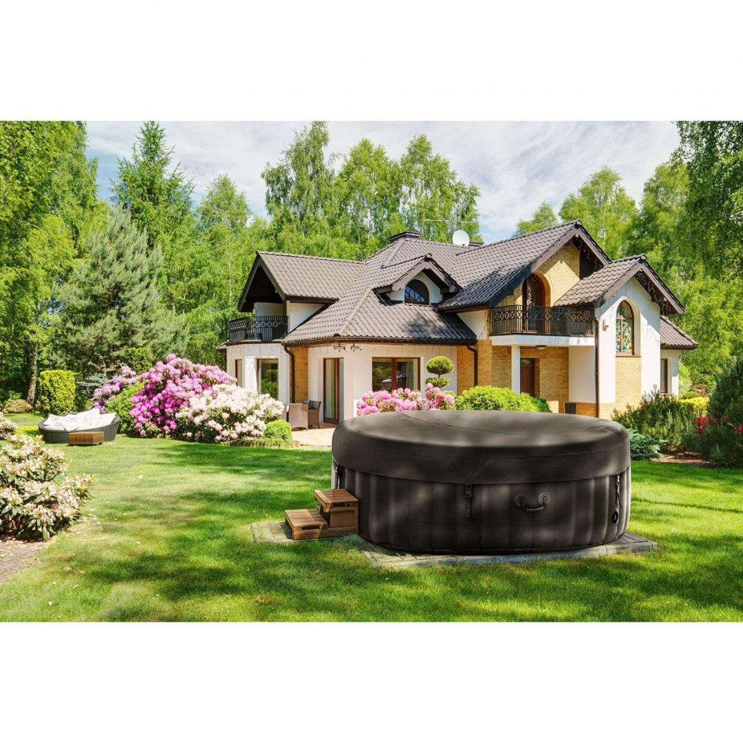 Jacuzzi ogrodowe dmuchane z masażem 6 osobowe 42C 1000 l czarne UNIPRODO Jacuzzi ogrodowe dmuchane z masażem 6 osobowe 42C 1000 l czarne UNIPRODO