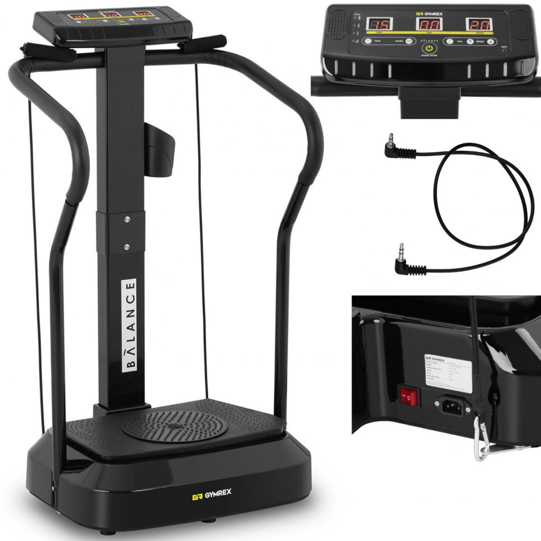 Platforma mata wibracyjna domowa do ćwiczeń fitness do 120 kg + twister GYMREX Platforma mata wibracyjna domowa do ćwiczeń fitness do 120 kg + twister GYMREX