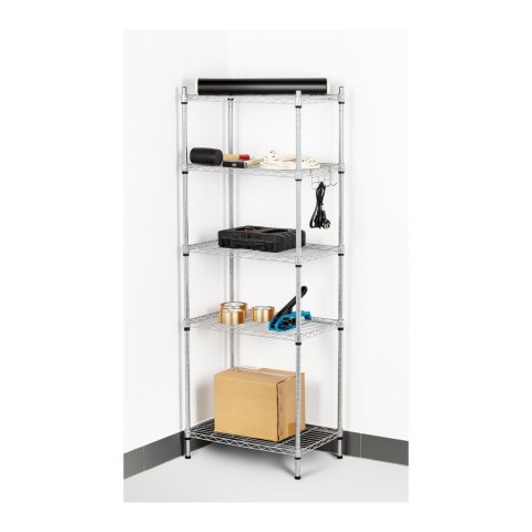 Regał magazynowy druciany ażurowy kolor szary 150x55x35cm do 150kg Royal Catering Regał magazynowy druciany ażurowy kolor szary 150x55x35cm do 150kg Royal Catering
