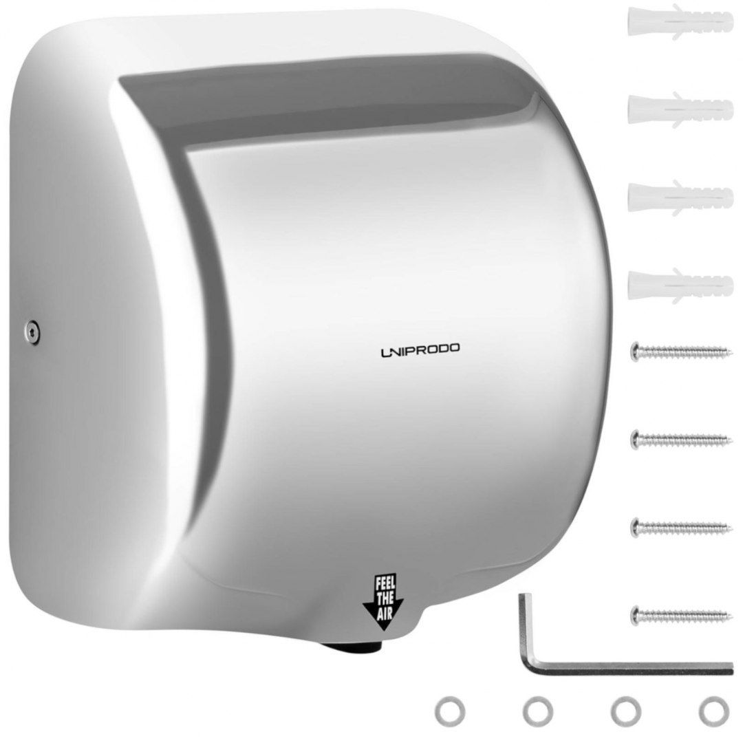 Suszarka do rąk bezdotykowa automatyczna ścienna ze stali nierdzewnej 1600 W UNIPRODO Suszarka do rąk bezdotykowa automatyczna ścienna ze stali nierdzewnej 1600 W UNIPRODO