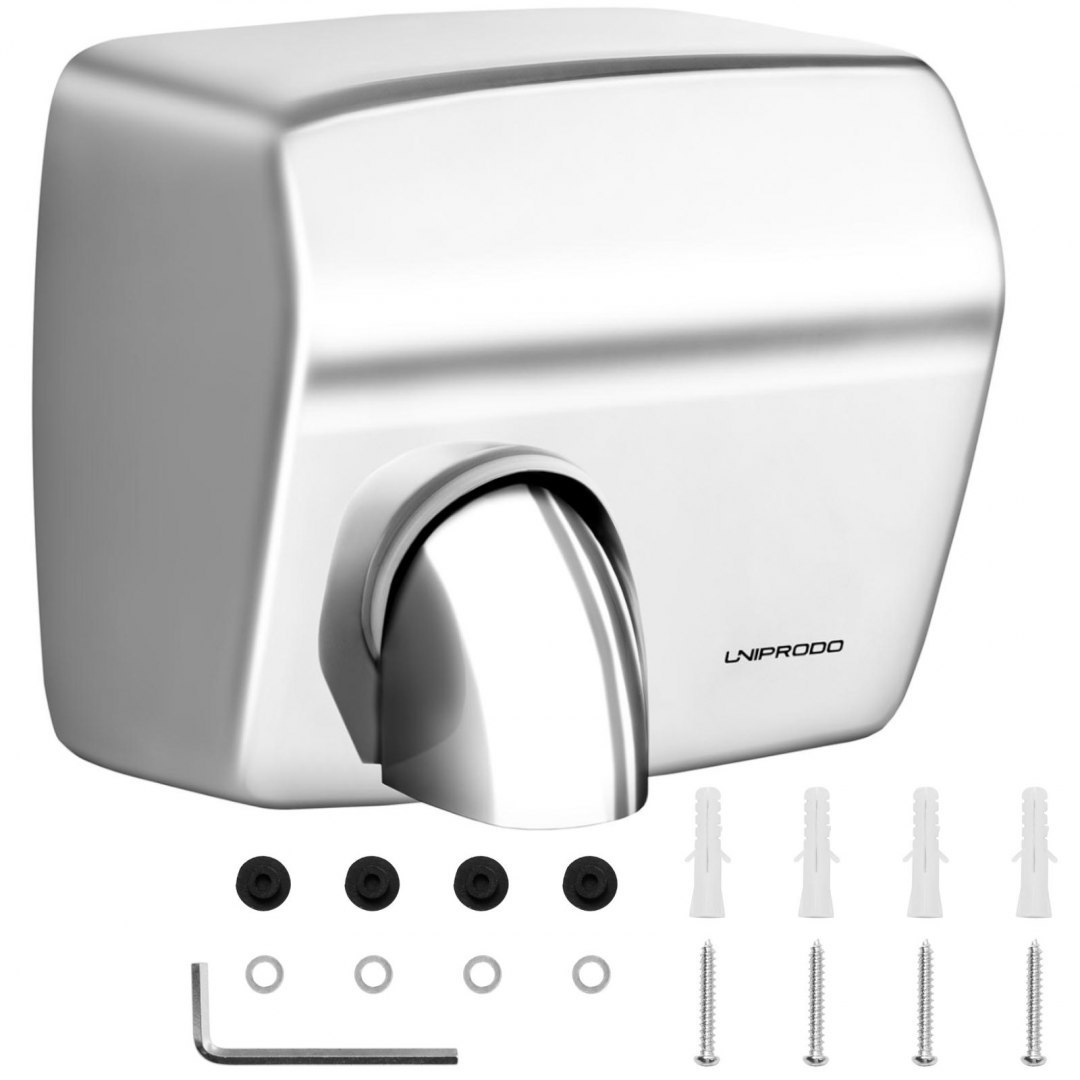 Suszarka do rąk bezdotykowa automatyczna ścienna ze stali nierdzewnej 2300 W UNIPRODO Suszarka do rąk bezdotykowa automatyczna ścienna ze stali nierdzewnej 2300 W UNIPRODO