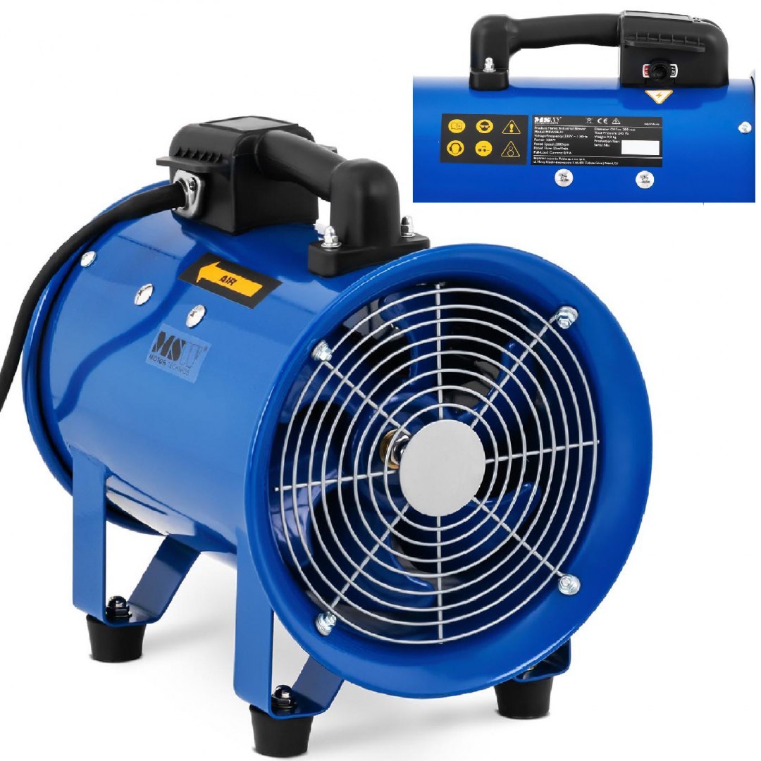 Wentylator dmuchawa przemysłowa osiowa do chłodzenia i cyrkulacji powietrza 180 W śr. 200 mm MSW Wentylator dmuchawa przemysłowa osiowa do chłodzenia i cyrkulacji powietrza 180 W śr. 200 mm MSW
