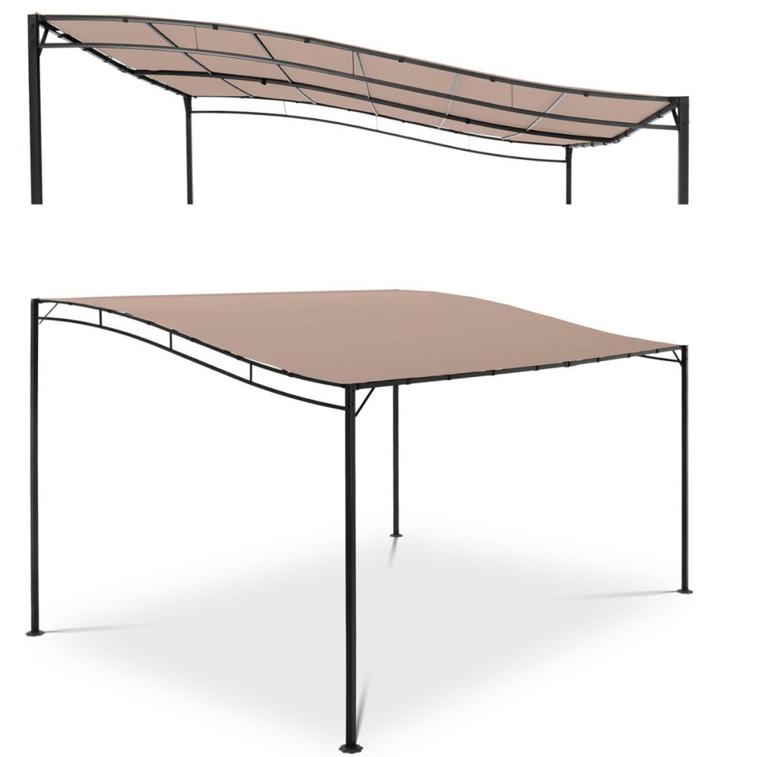 Zadaszenie ogrodowe altana wolnostojąca 4 x 3 x 2.5 m beżowa UNIPRODO Zadaszenie ogrodowe altana wolnostojąca 4 x 3 x 2.5 m beżowa UNIPRODO