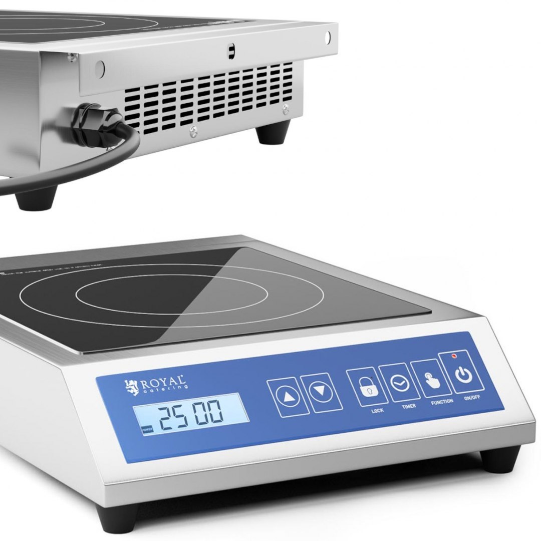 Kuchenka płyta indukcyjna przenośna 1 pole grzewcze śr. 28 cm LCD 3500 W Royal Catering Kuchenka płyta indukcyjna przenośna 1 pole grzewcze śr. 28 cm LCD 3500 W Royal Catering