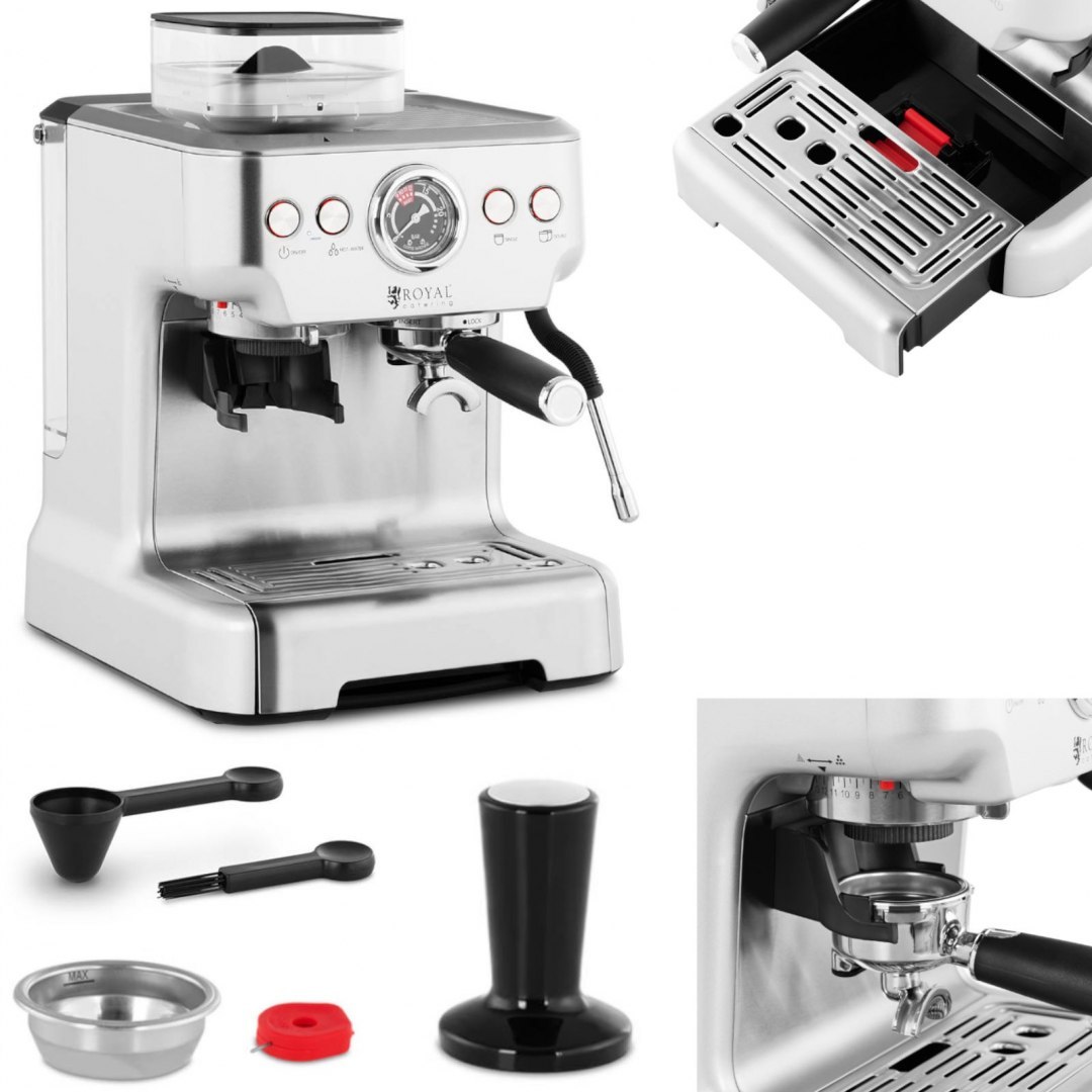Ekspres do kawy ciśnieniowy stalowy Royal Catering 20 bar 2.5 l 1450 W Royal Catering Ekspres do kawy ciśnieniowy stalowy Royal Catering 20 bar 2.5 l 1450 W Royal Catering