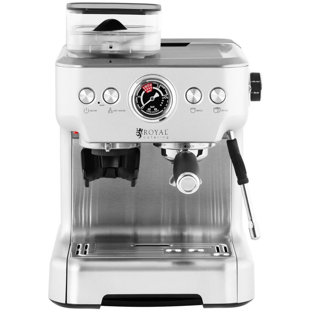 Ekspres do kawy ciśnieniowy stalowy Royal Catering 20 bar 2.5 l 1450 W Royal Catering Ekspres do kawy ciśnieniowy stalowy Royal Catering 20 bar 2.5 l 1450 W Royal Catering
