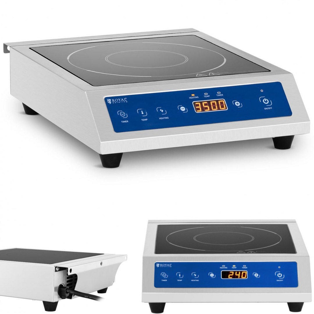 Kuchenka płyta indukcyjna nastawna 1 pole grzewcze śr. 26 cm LED 3500 W Royal Catering Kuchenka płyta indukcyjna nastawna 1 pole grzewcze śr. 26 cm LED 3500 W Royal Catering