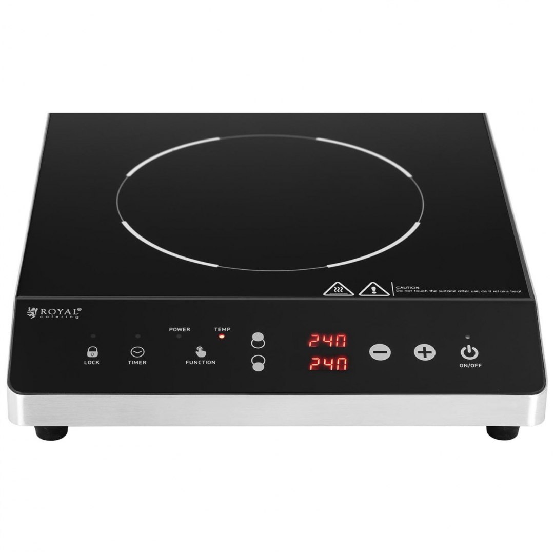 Kuchenka płyta indukcyjna nastawna 2 pola grzewcze śr. 26 cm LED 1800 W Royal Catering Kuchenka płyta indukcyjna nastawna 2 pola grzewcze śr. 26 cm LED 1800 W Royal Catering