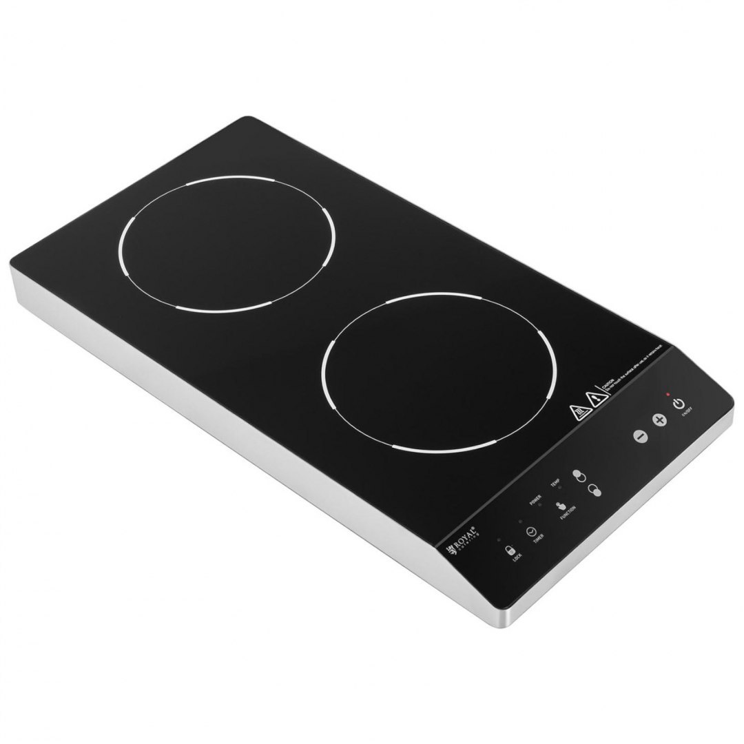 Kuchenka płyta indukcyjna nastawna 2 pola grzewcze śr. 26 cm LED 1800 W Royal Catering Kuchenka płyta indukcyjna nastawna 2 pola grzewcze śr. 26 cm LED 1800 W Royal Catering