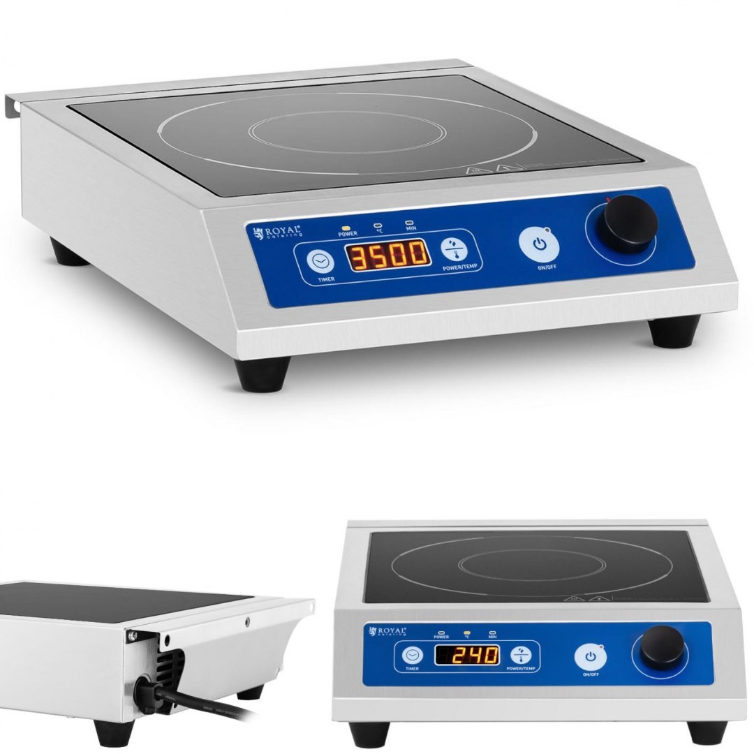 Kuchenka płyta indukcyjna przenośna 1 pole grzewcze śr. 26 cm LED 3500 W Royal Catering Kuchenka płyta indukcyjna przenośna 1 pole grzewcze śr. 26 cm LED 3500 W Royal Catering
