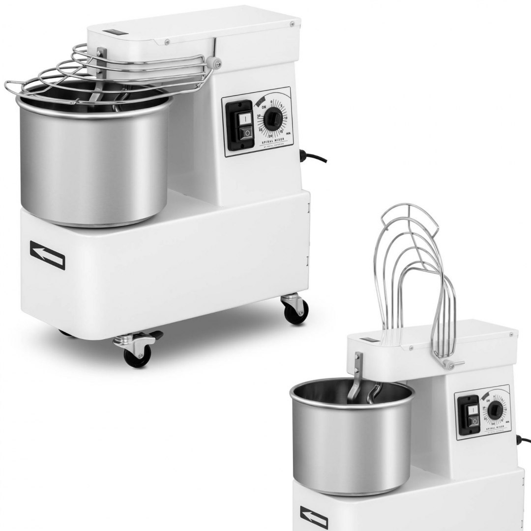 Miesiarka planetarna mikser spiralny do ciasta ze stałą dzieżą 10 l 35 kg/h 370 W ITALY Royal Catering Miesiarka planetarna mikser spiralny do ciasta ze stałą dzieżą 10 l 35 kg/h 370 W ITALY Royal Catering