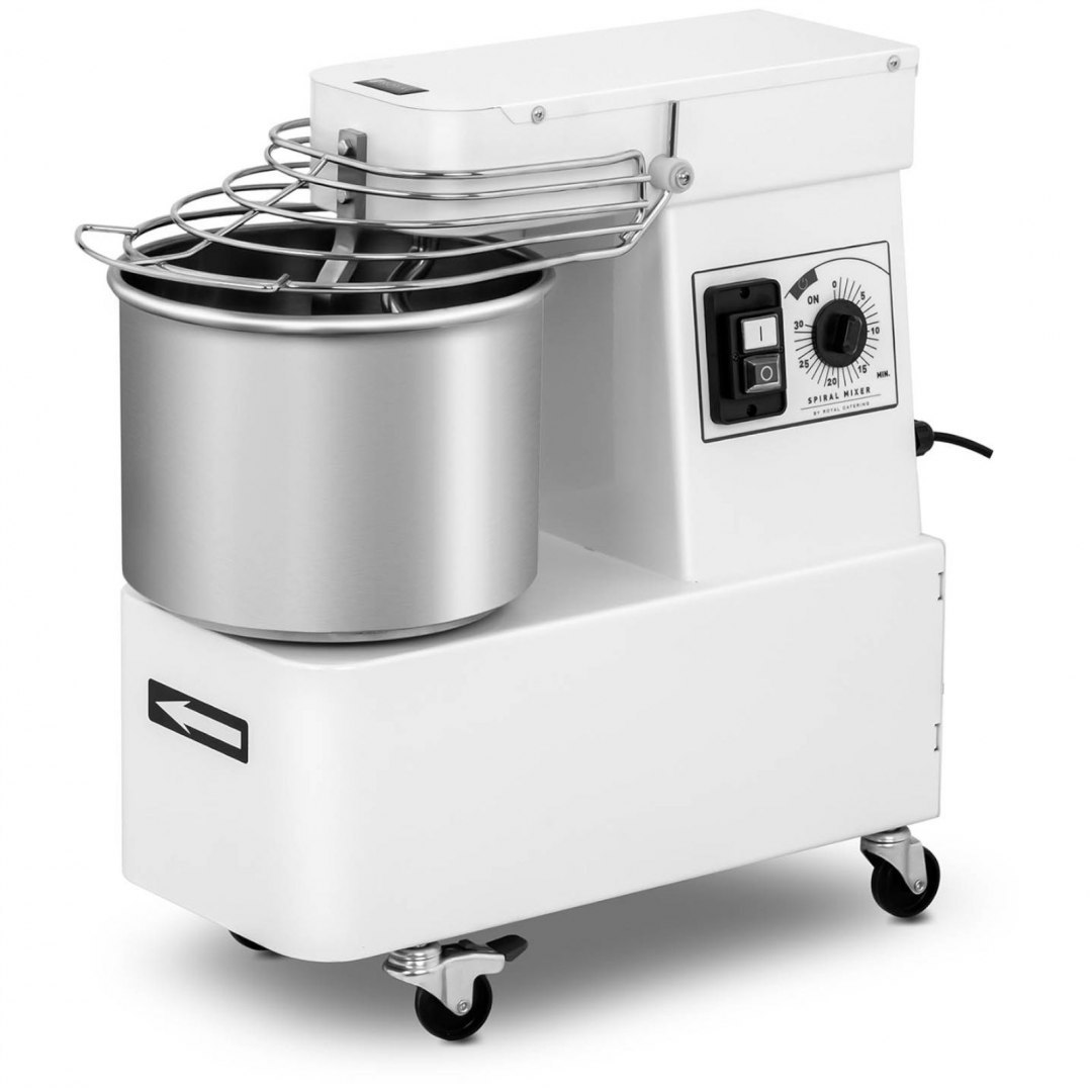 Miesiarka planetarna mikser spiralny do ciasta ze stałą dzieżą 10 l 35 kg/h 370 W ITALY Royal Catering Miesiarka planetarna mikser spiralny do ciasta ze stałą dzieżą 10 l 35 kg/h 370 W ITALY Royal Catering