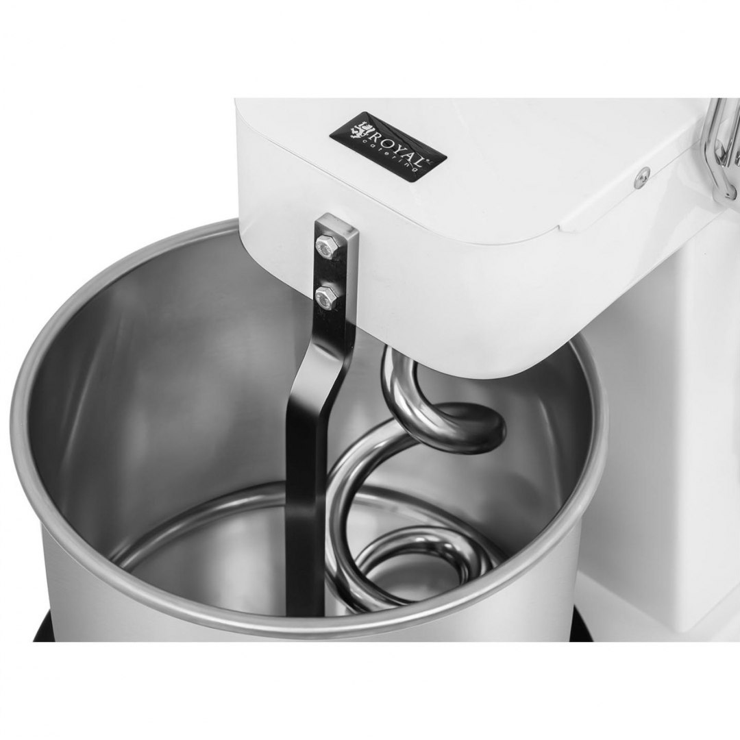 Miesiarka planetarna mikser spiralny do ciasta ze stałą dzieżą 10 l 35 kg/h 370 W ITALY Royal Catering Miesiarka planetarna mikser spiralny do ciasta ze stałą dzieżą 10 l 35 kg/h 370 W ITALY Royal Catering