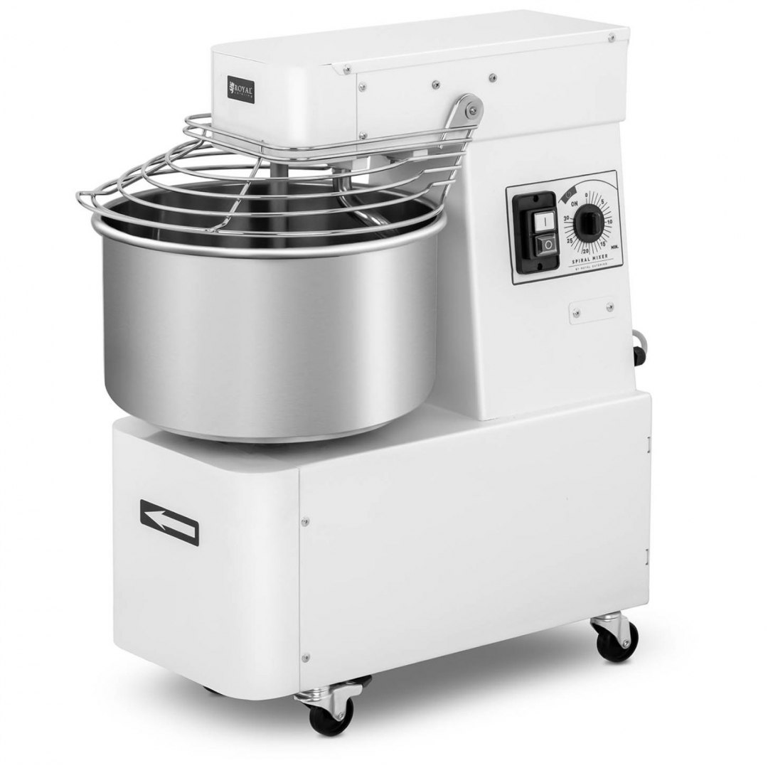 Miesiarka planetarna mikser spiralny do ciasta ze stałą dzieżą 22 l 56 kg/h 750 W ITALY Royal Catering Miesiarka planetarna mikser spiralny do ciasta ze stałą dzieżą 22 l 56 kg/h 750 W ITALY Royal Catering