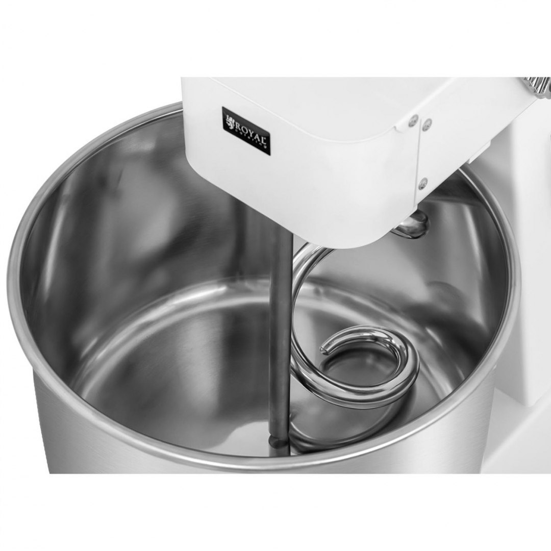 Miesiarka planetarna mikser spiralny do ciasta ze stałą dzieżą 22 l 56 kg/h 750 W ITALY Royal Catering Miesiarka planetarna mikser spiralny do ciasta ze stałą dzieżą 22 l 56 kg/h 750 W ITALY Royal Catering