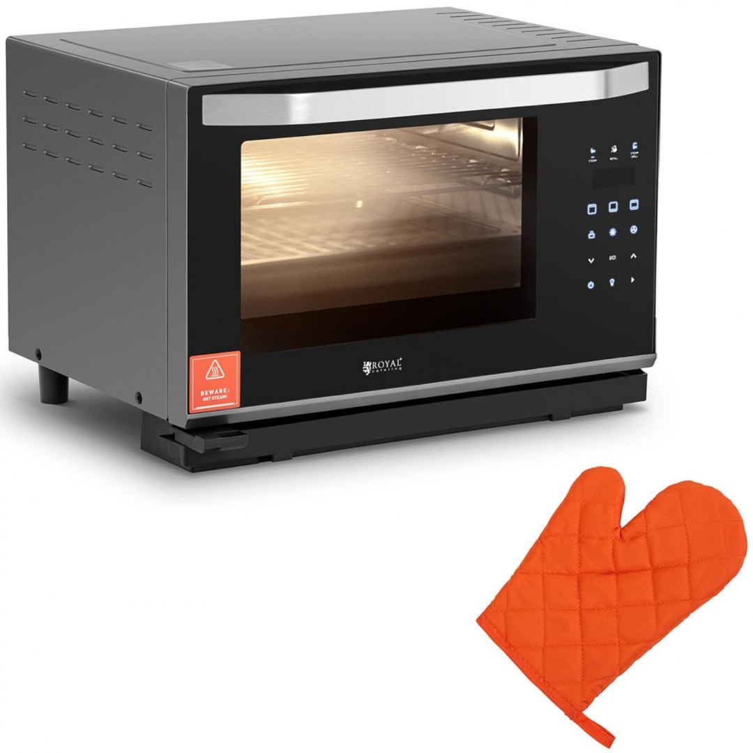 Piekarnik piec konwekcyjny z funkcją pary 3 poziomy stal 2100 W Royal Catering Piekarnik piec konwekcyjny z funkcją pary 3 poziomy stal 2100 W Royal Catering