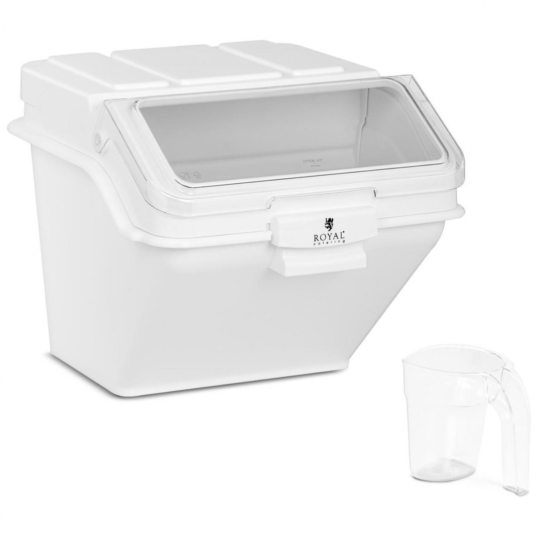 Pojemnik gastronomiczny na produkty sypkie z szufelką 47 l Royal Catering Pojemnik gastronomiczny na produkty sypkie z szufelką 47 l Royal Catering