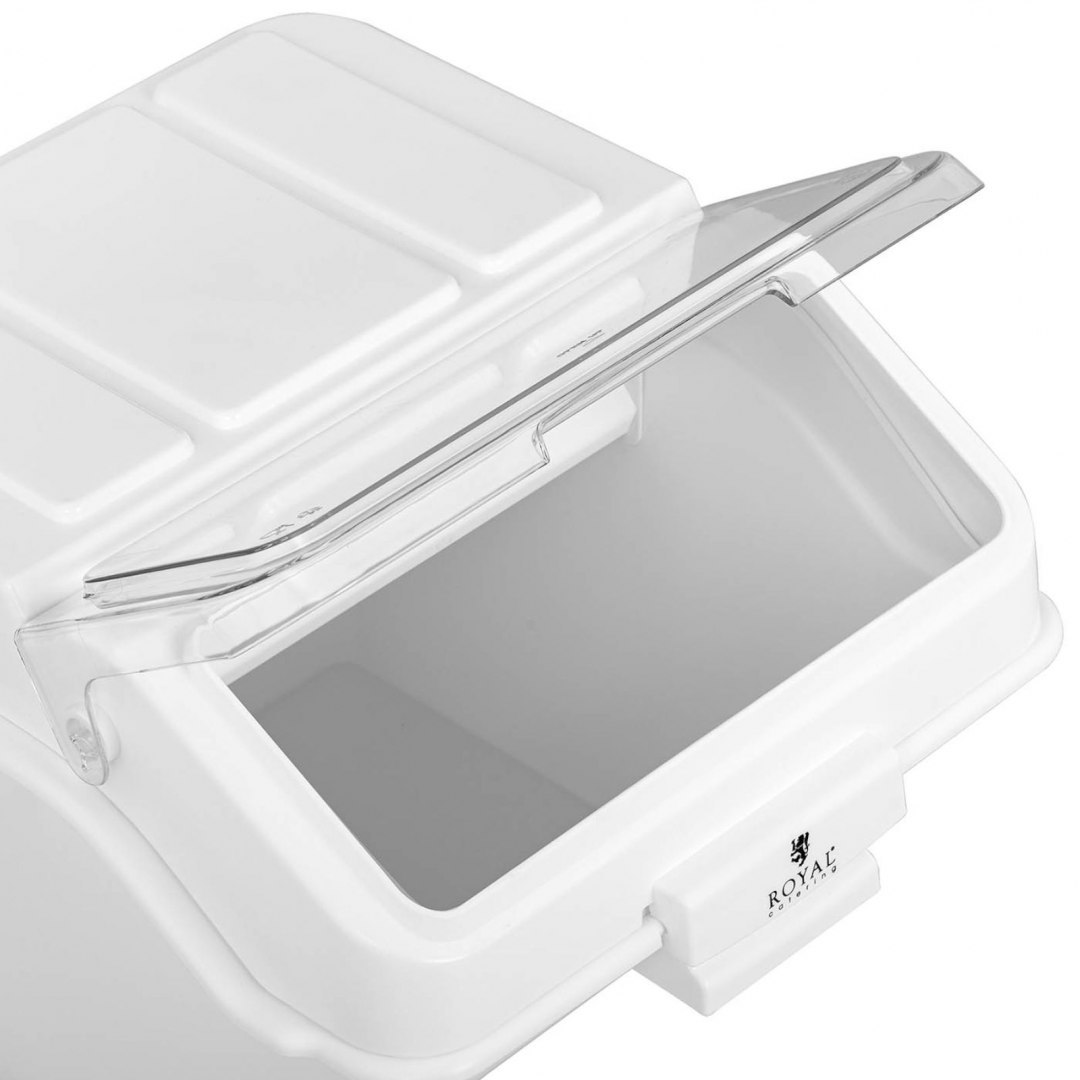 Pojemnik gastronomiczny na produkty sypkie z szufelką 47 l Royal Catering Pojemnik gastronomiczny na produkty sypkie z szufelką 47 l Royal Catering