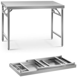 Stół ze stali nierdzewnej laboratoryjny składany 120 x 70 cm Royal Catering
