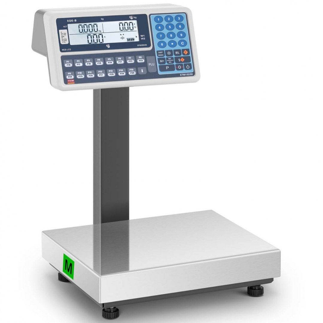 Waga handlowa magazynowa interfejs RS232 30 kg / 0,01 kg LCD M LEGALIZACJA TEM Waga handlowa magazynowa interfejs RS232 30 kg / 0,01 kg LCD M LEGALIZACJA TEM