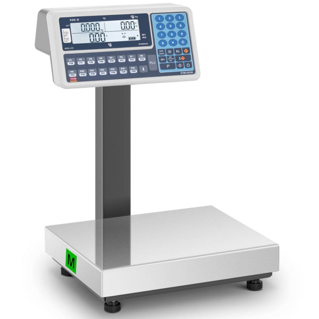 Waga handlowa magazynowa interfejs RS232 60 kg / 0,02 kg LCD M LEGALIZACJA TEM Waga handlowa magazynowa interfejs RS232 60 kg / 0,02 kg LCD M LEGALIZACJA TEM