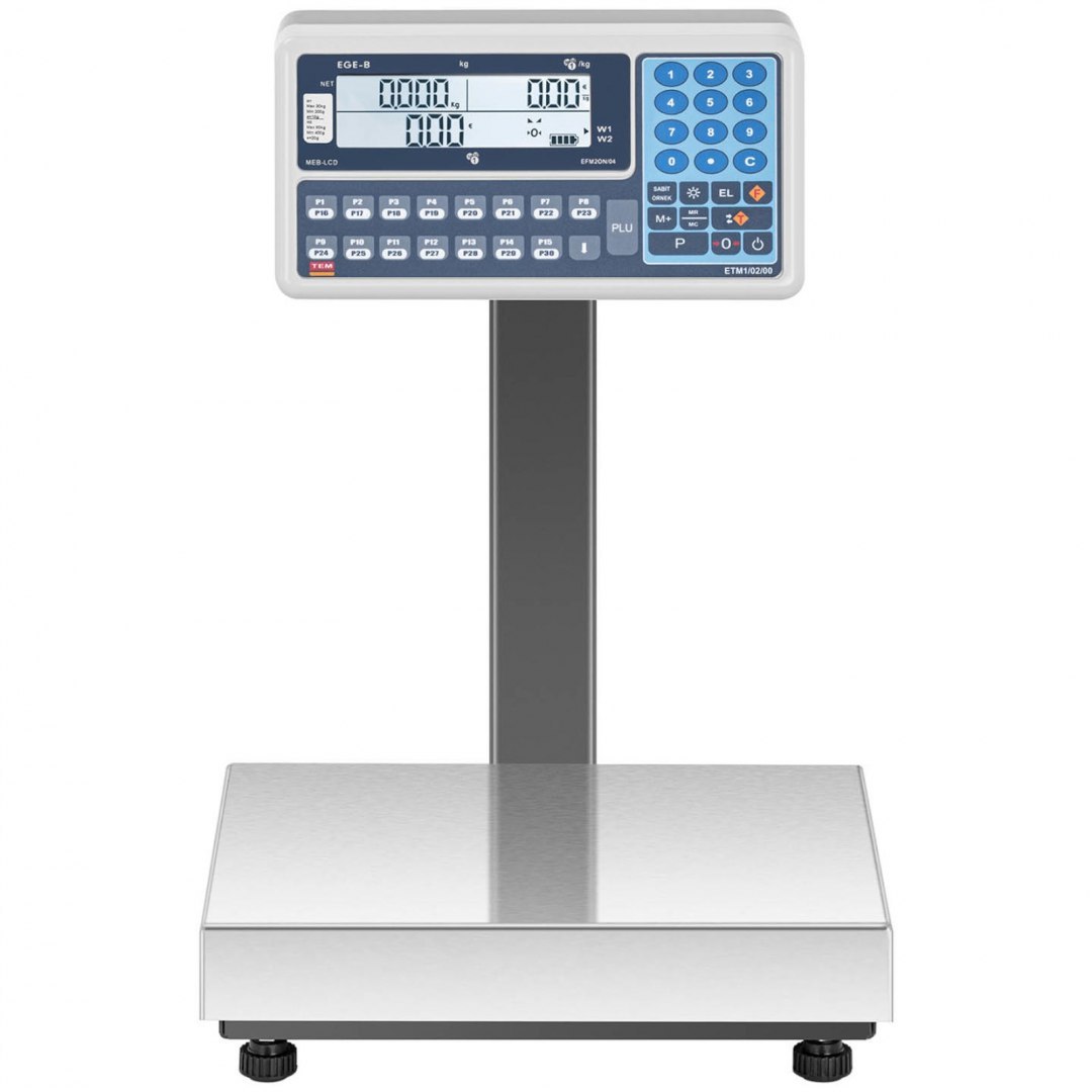 Waga handlowa magazynowa interfejs RS232 60 kg / 0,02 kg LCD M LEGALIZACJA TEM Waga handlowa magazynowa interfejs RS232 60 kg / 0,02 kg LCD M LEGALIZACJA TEM