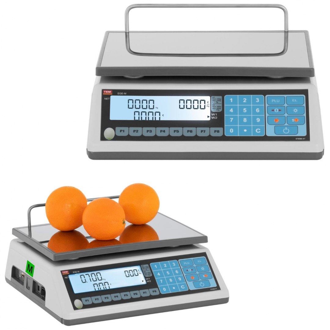 Waga sklepowa handlowa 30 kg / 10 g LCD M LEGALIZACJA TEM Waga sklepowa handlowa 30 kg / 10 g LCD M LEGALIZACJA TEM