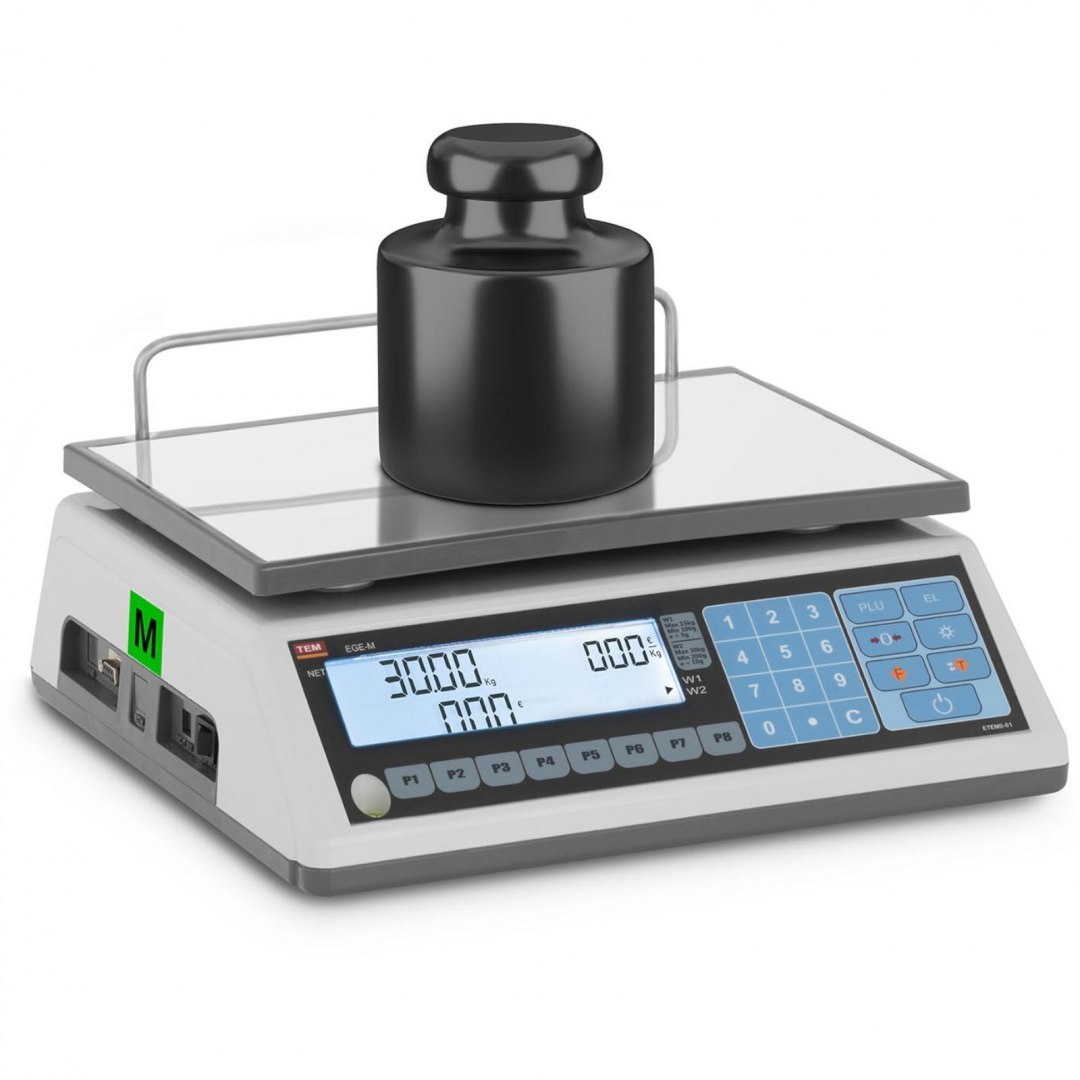 Waga sklepowa handlowa 30 kg / 10 g LCD M LEGALIZACJA TEM Waga sklepowa handlowa 30 kg / 10 g LCD M LEGALIZACJA TEM