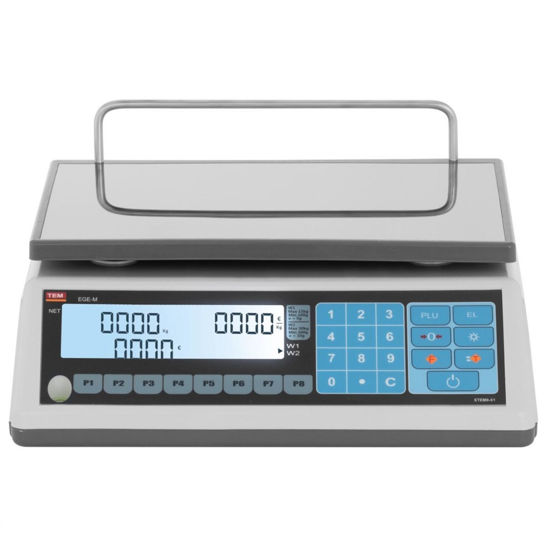 Waga sklepowa handlowa 30 kg / 10 g LCD M LEGALIZACJA TEM Waga sklepowa handlowa 30 kg / 10 g LCD M LEGALIZACJA TEM