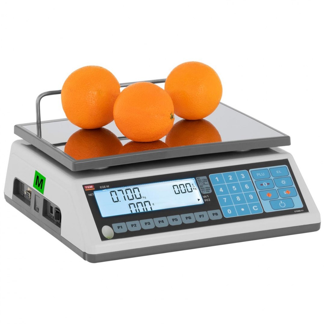 Waga sklepowa handlowa 30 kg / 10 g LCD M LEGALIZACJA TEM Waga sklepowa handlowa 30 kg / 10 g LCD M LEGALIZACJA TEM